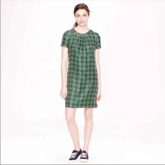 J.Crew Dresses | silk lattice pattern shift dress, size 0 - Picture 3 of 8